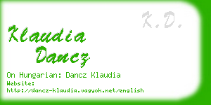 klaudia dancz business card